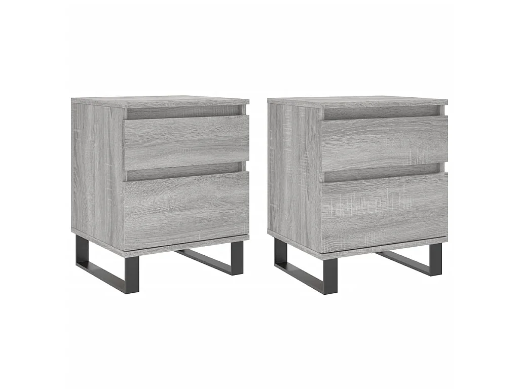 Lot de 2 Tables de chevet sonoma gris 40x35x50 cm bois ingénierie WVGQ8793