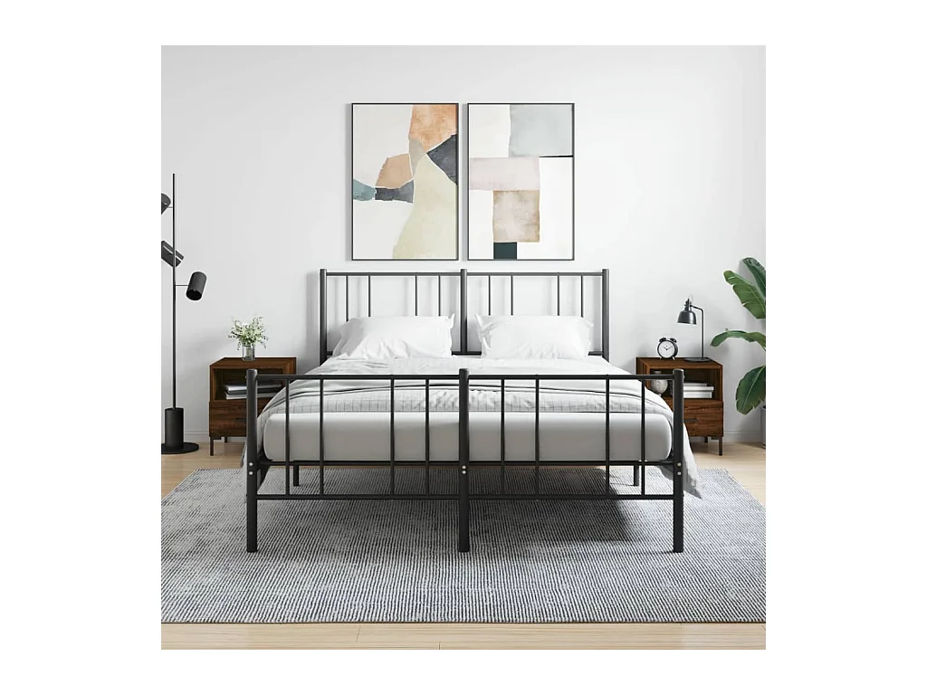 Lote de 2 Mesitas de noche madera ingeniería marrón roble 40x35x47,5 cm ES46618