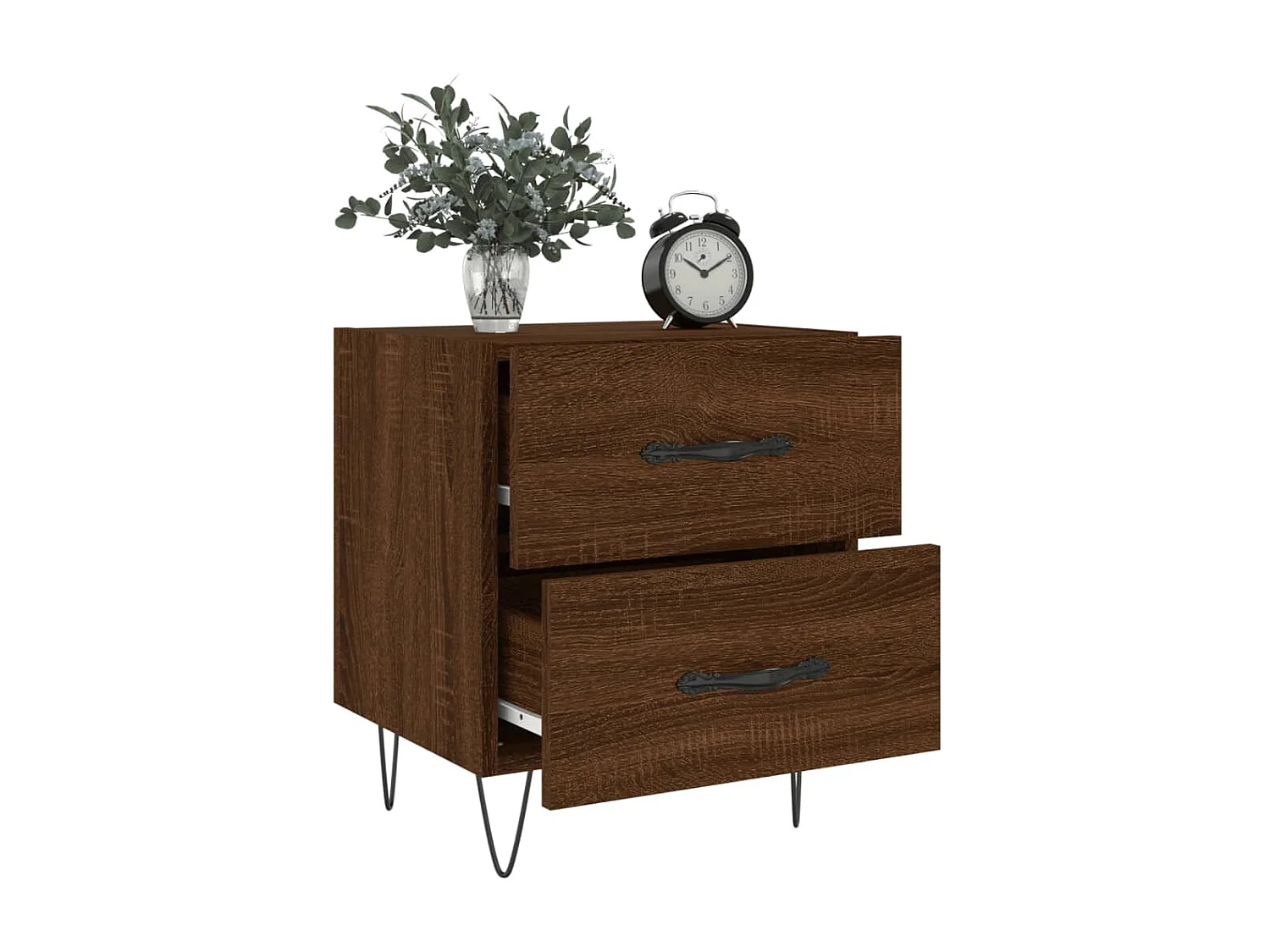 Nachtkastjes 2 st 40x35x47,5 cm bewerkt hout bruin eikenkleur NL23431