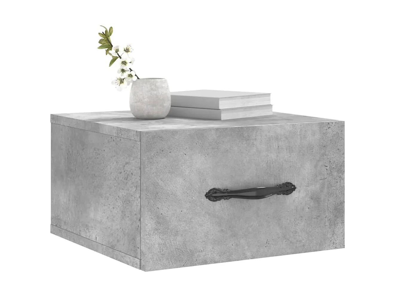 Lot de 2 Tables de chevet murales gris béton 35x35x20 cm WVGQ6065