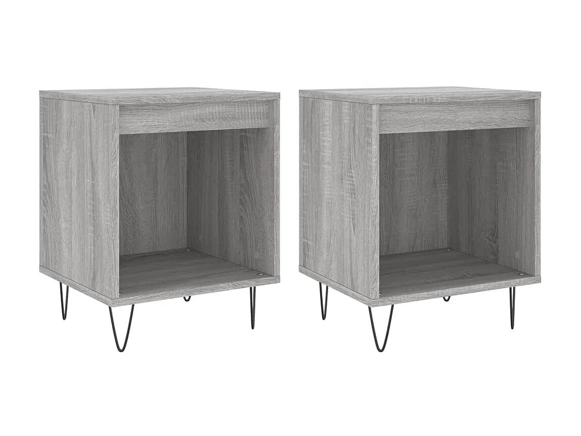 Lot de 2 Tables de chevet sonoma gris 40x35x50 cm bois ingénierie WVGQ8743
