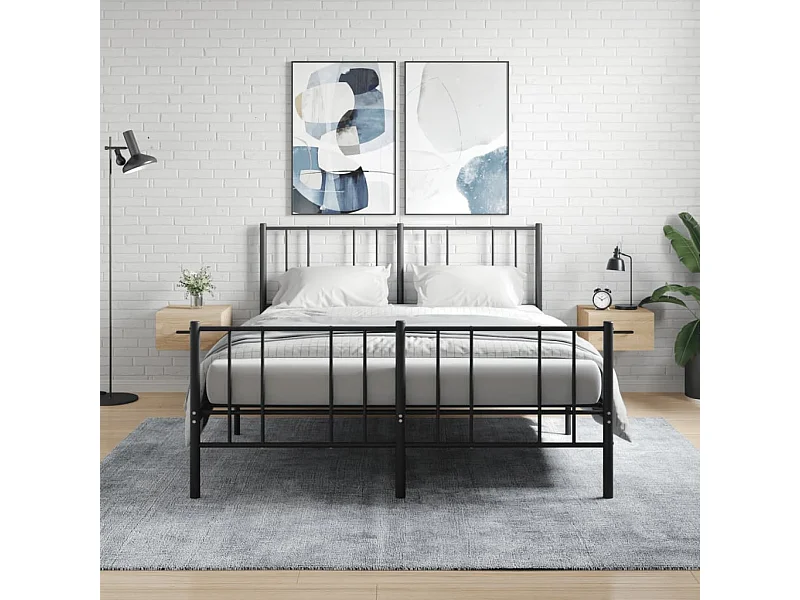 Lot de 2 Tables de chevet murales chêne sonoma 35x35x20 cm WVGQ5452