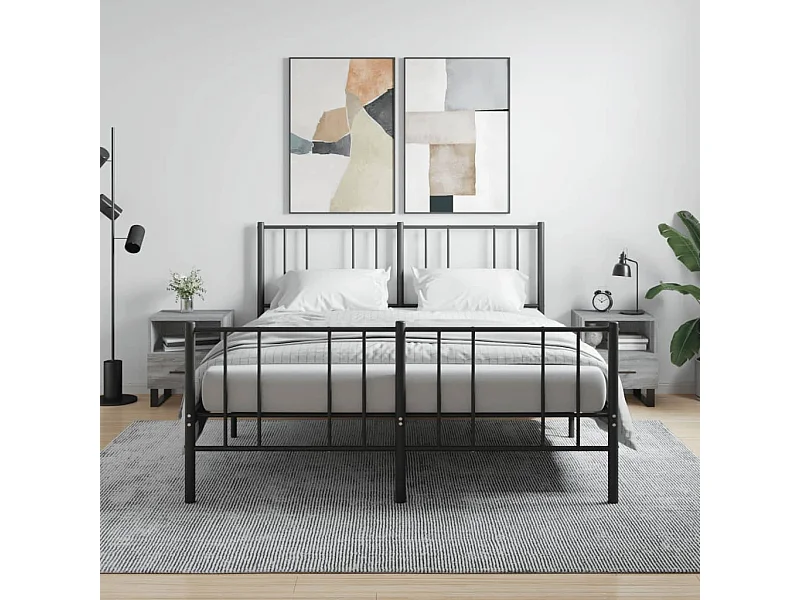 Lot de 2 Tables de chevet sonoma gris 40x35x47,5 cm WVGQ8800