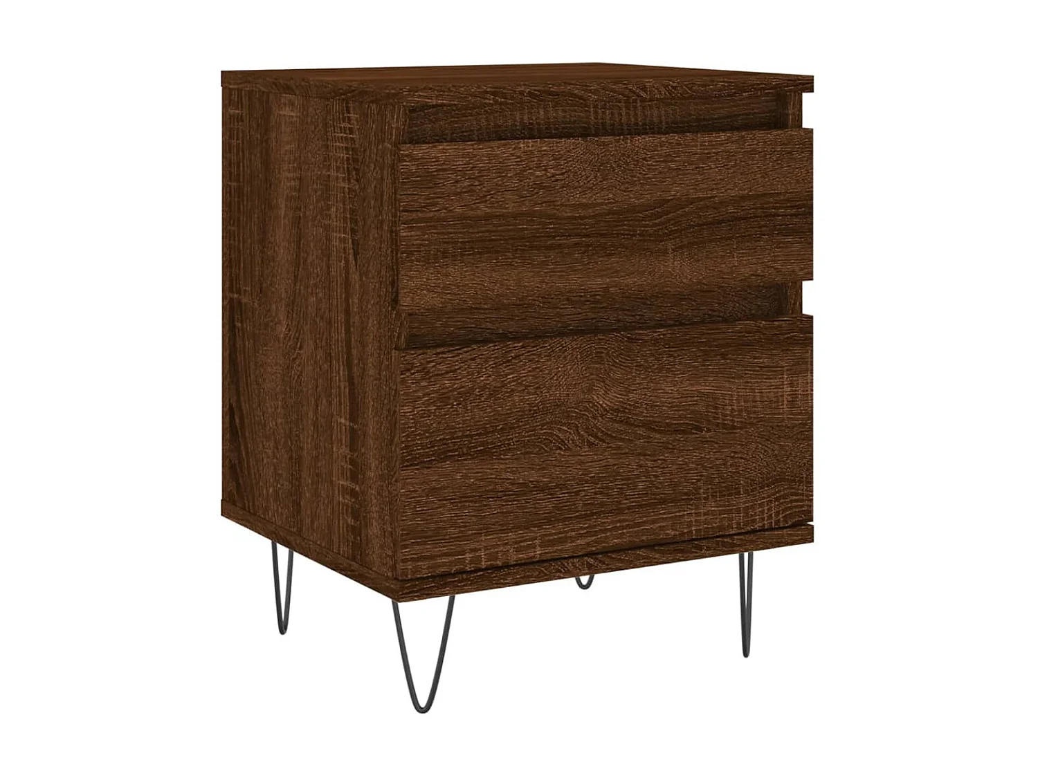 Nachtkastjes 2 st 40x35x50 cm bewerkt hout bruin eikenkleur NL37684