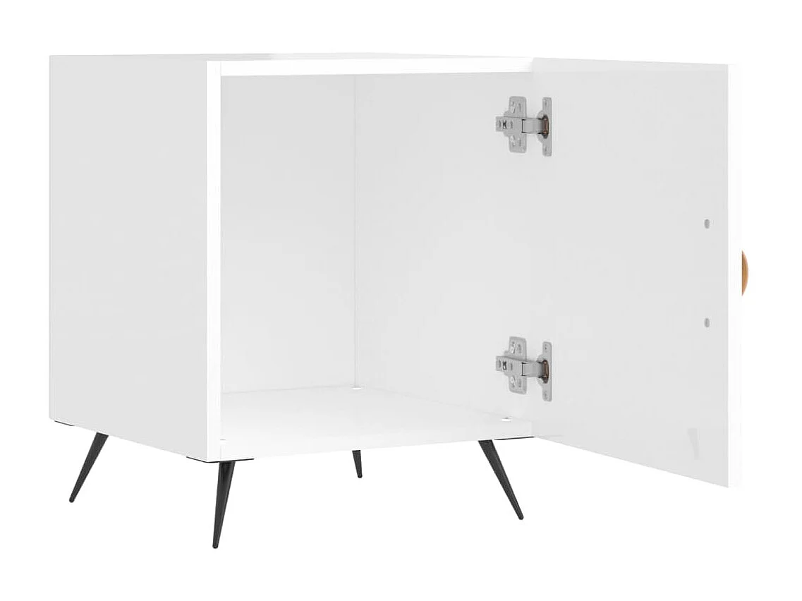 Nachtkastjes 2 st 40x40x50 cm bewerkt hout hoogglans wit NL19452