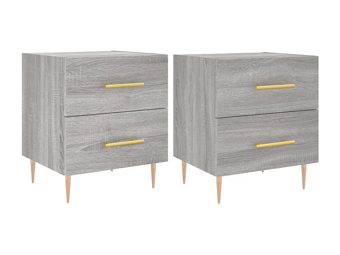Lot de 2 Tables de chevet sonoma gris 40x35x47,5 cm WVGQ7949