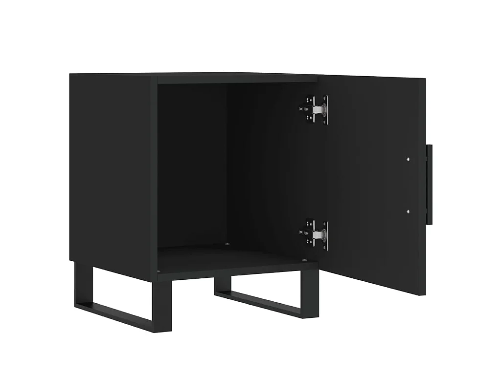 Lote de 2 Mesitas de noche madera de ingeniería negro 40x40x50 cm ES84420