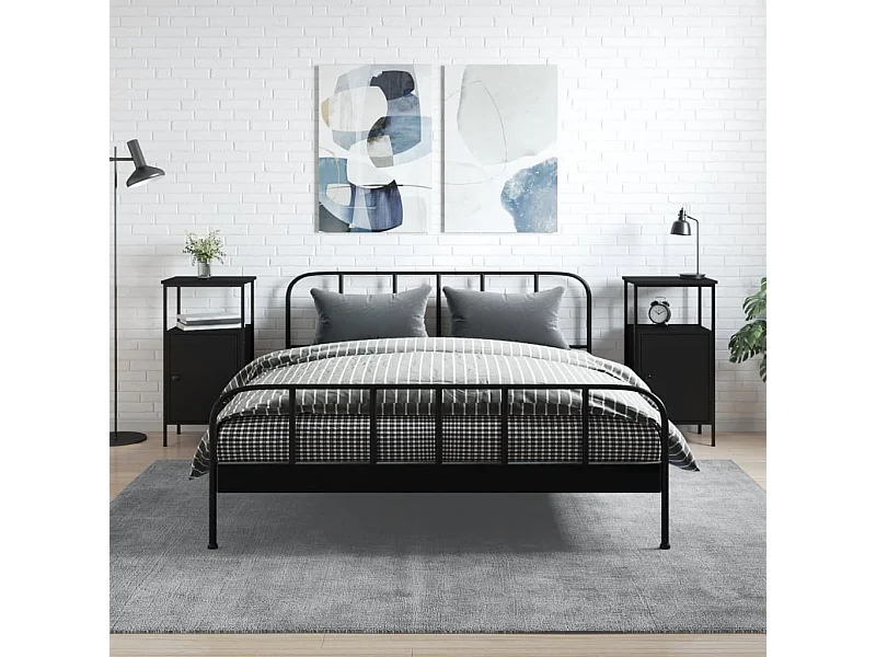 Mesas de cabeceira 2 pcs 41x31x80 cm derivados de madeira preto PT71496