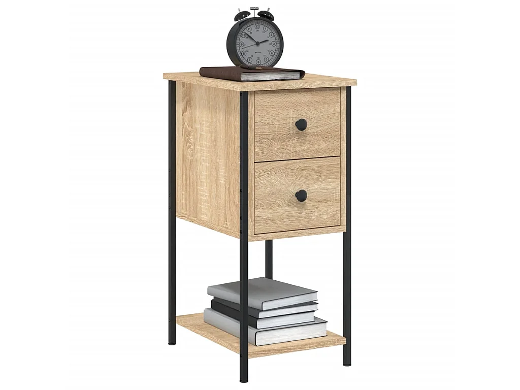 Lot de 2 Tables de chevet chêne sonoma 32x42x70cm bois d'ingénierie WVGQ1980