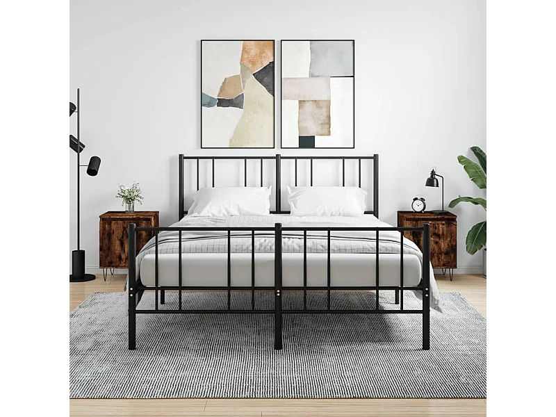 Comodini | Tavolini da notte | Tavolini da letto 2pz Rovere Fumo 40x35x50 cm in Legno Multistrato