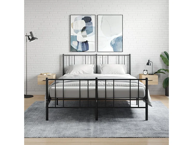 Nachtkastjes 2 st wandgemonteerd 35x35x20 cm sonoma eikenkleur NL65912