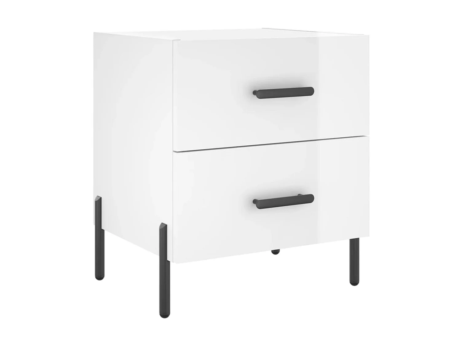 Lot de 2 Tables de chevet blanc brillant 40x35x47,5 cm WVGQ3739