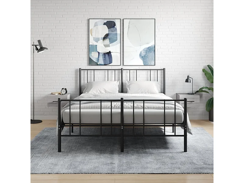 Lot de 2 Tables de chevet murales sonoma gris 35x35x20 cm WVGQ5230