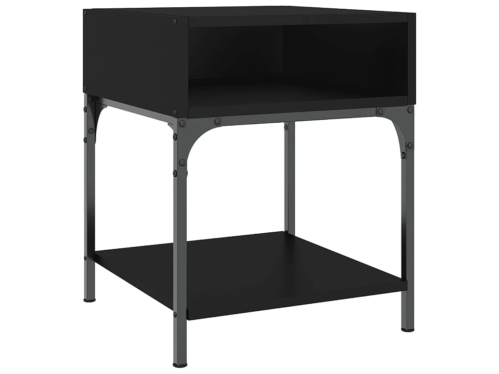 Lot de 2 Tables de chevet noir 40x41x50 cm bois d’ingénierie WVGQ1291