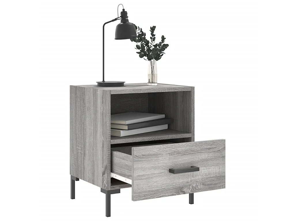 Lot de 2 Tables de chevet sonoma gris 40x35x47,5 cm WVGQ9436