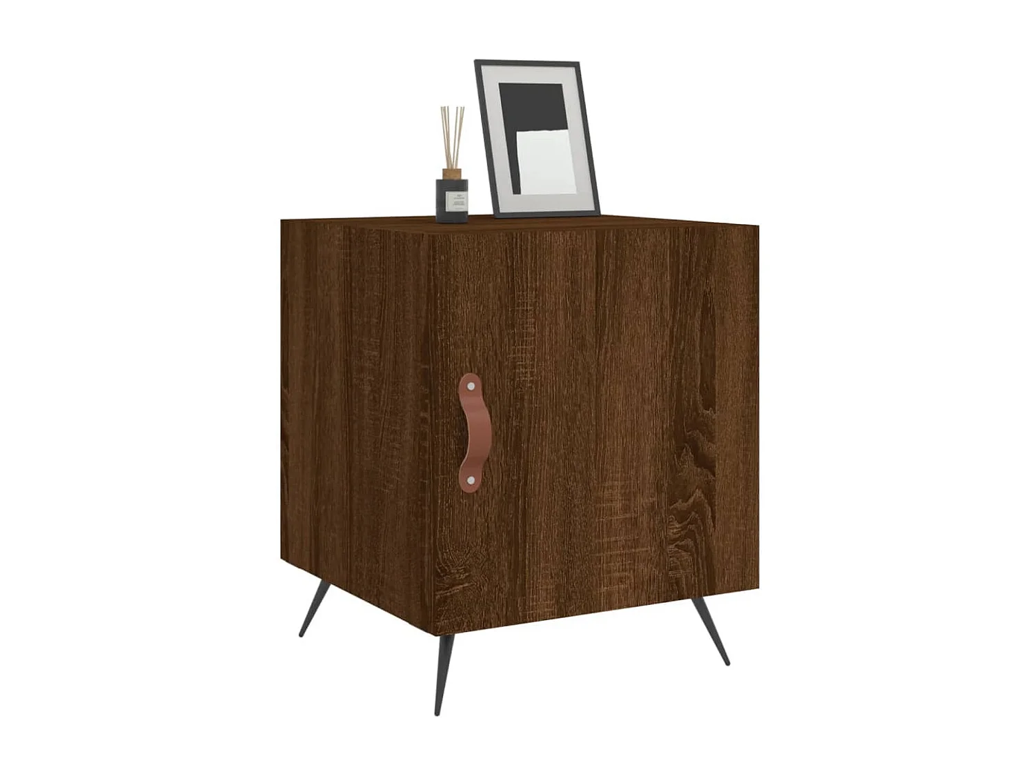 Lot de 2 Tables de chevet chêne marron 40x40x50cm bois d'ingénierie WVGQ5496