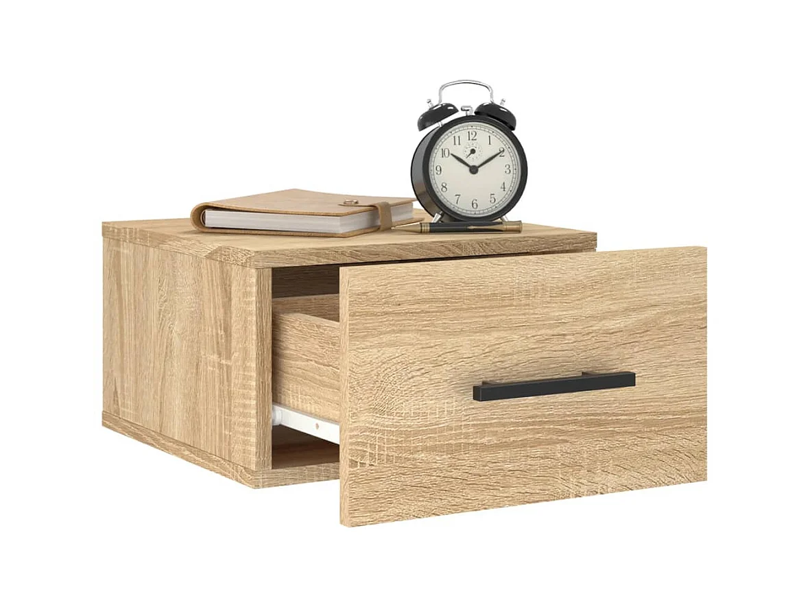 Lot de 2 Tables de chevet murales chêne sonoma 35x35x20 cm WVGQ2091