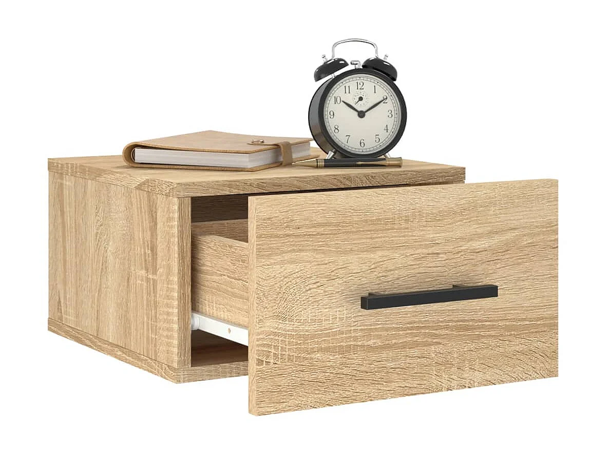 Lot de 2 Tables de chevet murales chêne sonoma 35x35x20 cm WVGQ2091