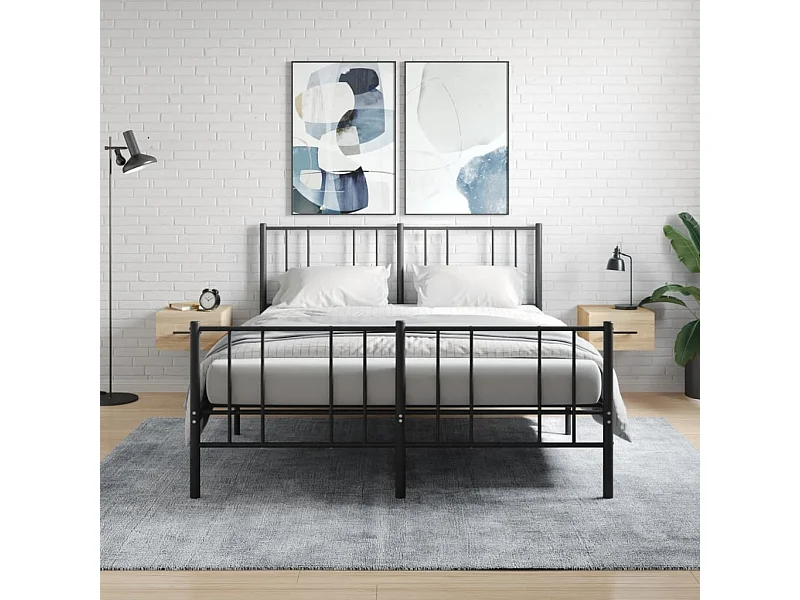 Lote de 2 Mesitas de noche de pared color roble Sonoma 35x35x20 cm ES42054