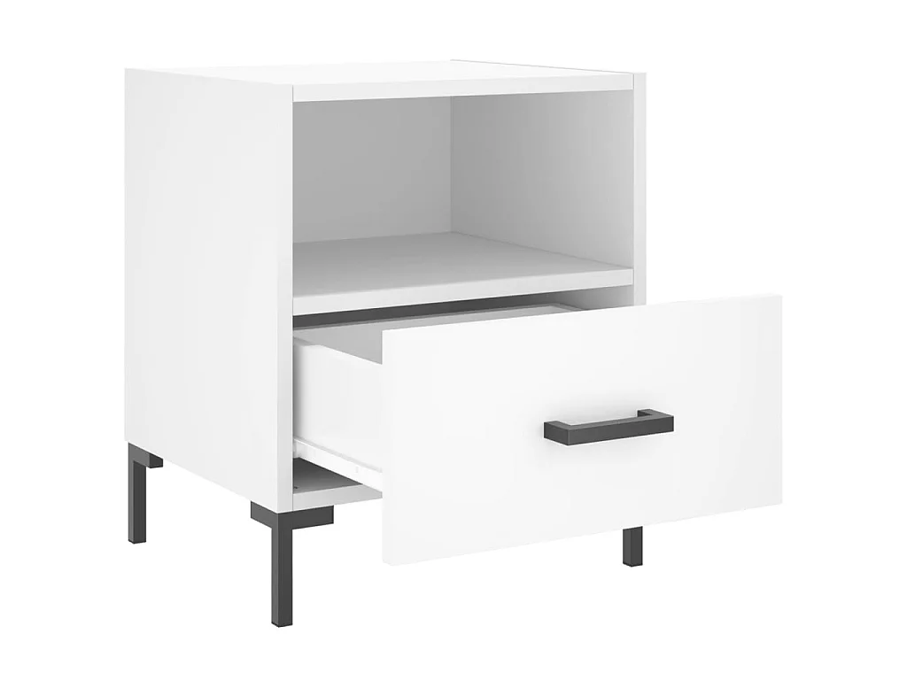 Lot de 2 Tables de chevet blanc 40x35x47,5 cm bois d’ingénierie WVGQ6775