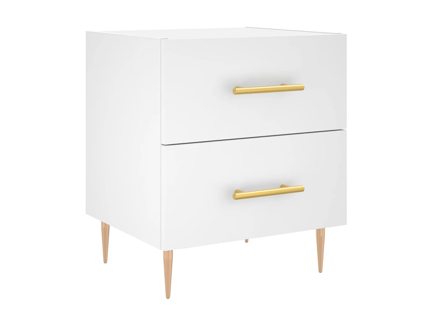 Lot de 2 Tables de chevet blanc 40x35x47,5 cm bois d’ingénierie WVGQ4990