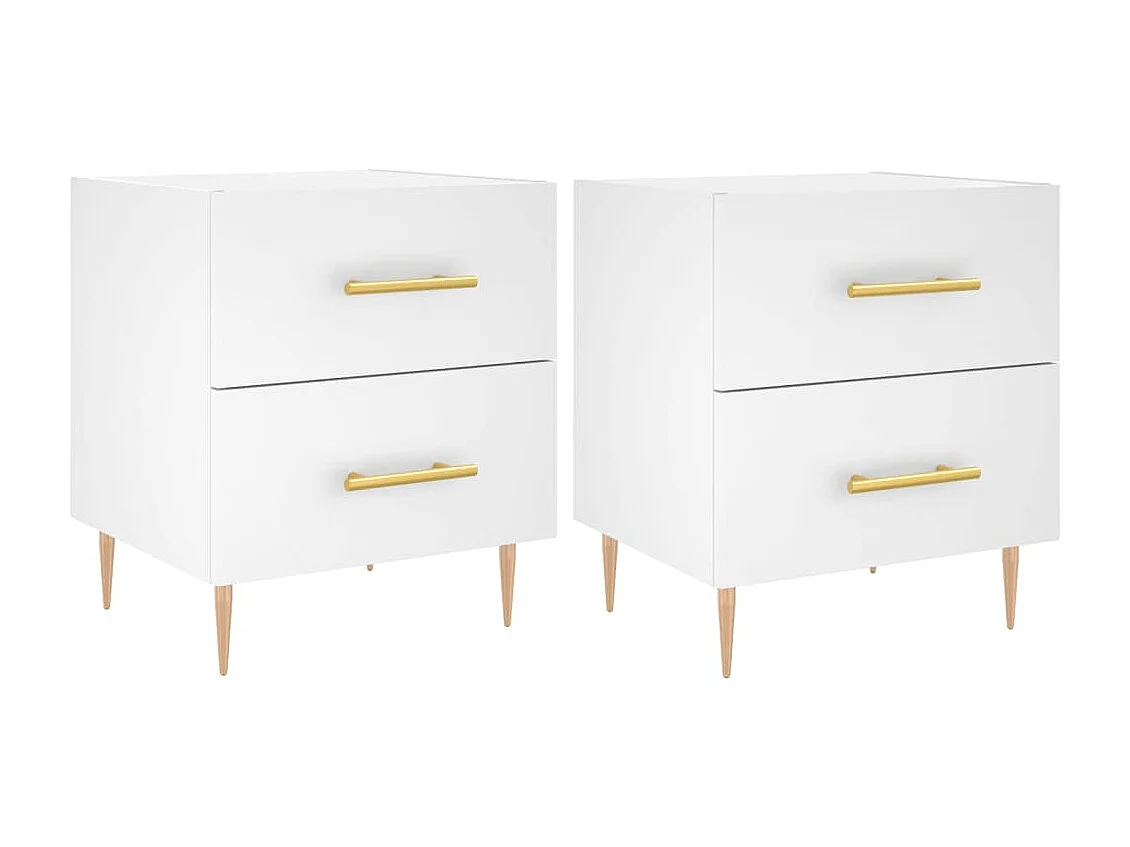 Mesas de cabeceira 2 pcs 40x35x47,5 cm deriv. de madeira branco PT145454