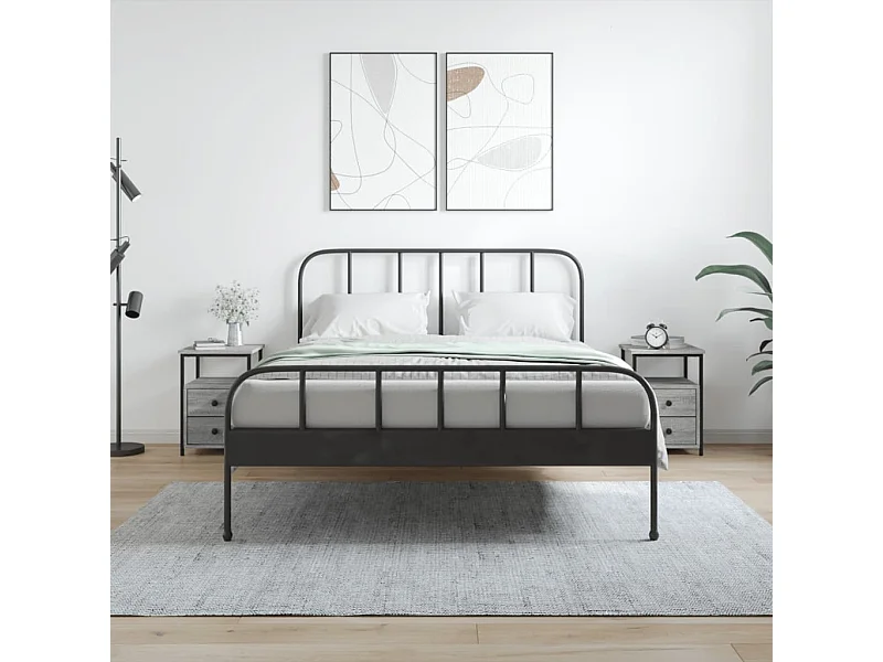 Lote de 2 Mesitas de noche madera ingeniería gris Sonoma 34x35,5x50 cm ES24927