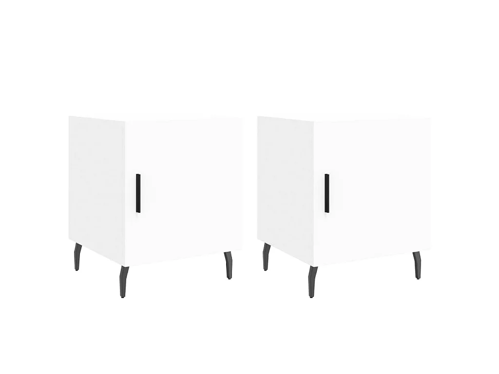 Lot de 2 Tables de chevet blanc 40x40x50 cm bois d’ingénierie WVGQ9023