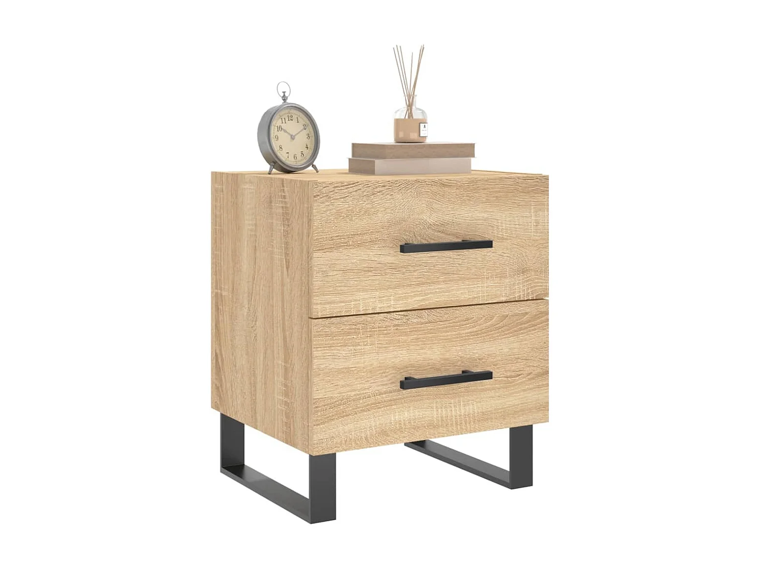 Nachtkastjes 2 st 40x35x47,5 cm bewerkt hout sonoma eikenkleur NL55558