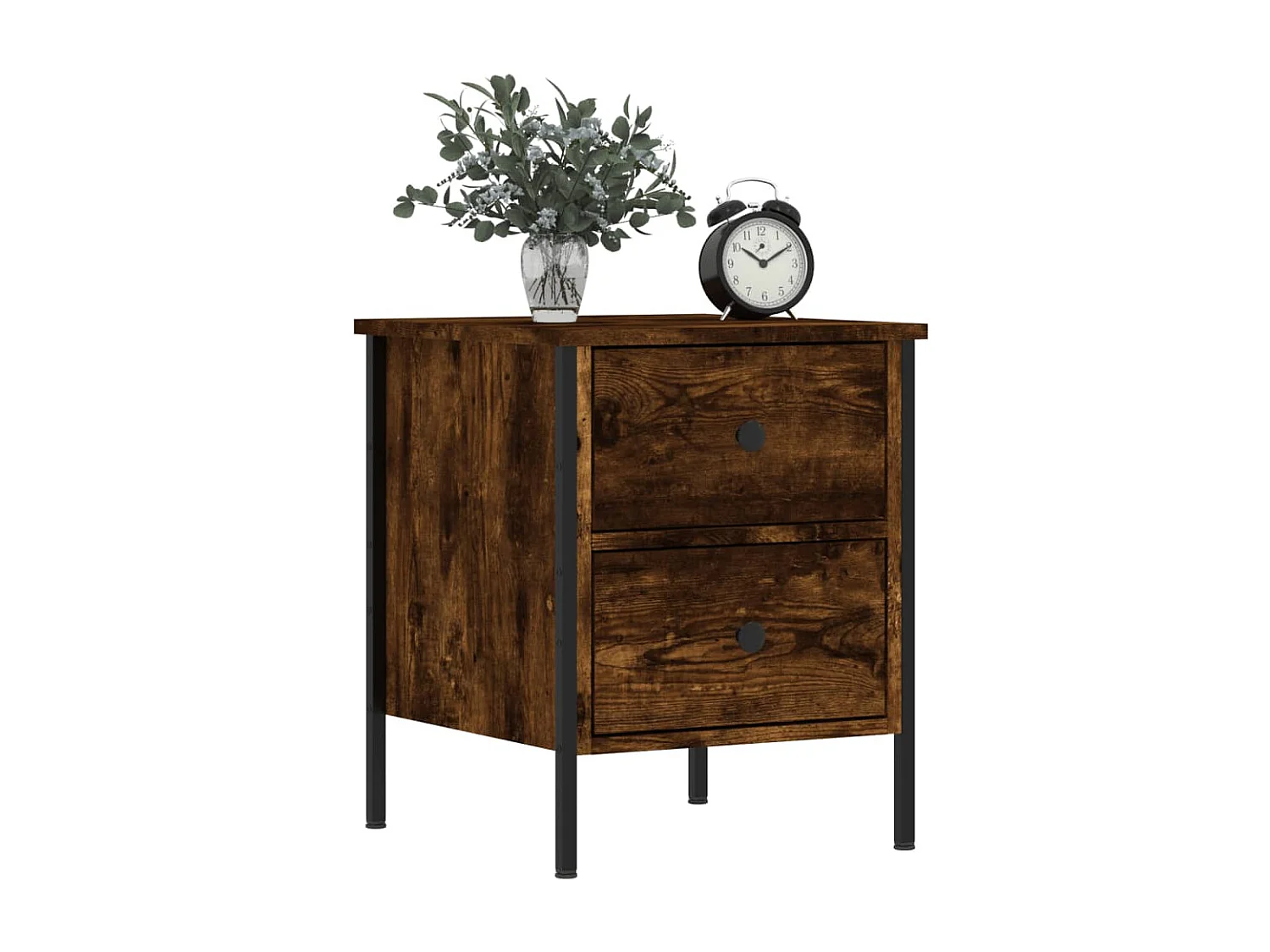 Mesas de cabeceira 2pcs derivados madeira carvalho fumado PT85054