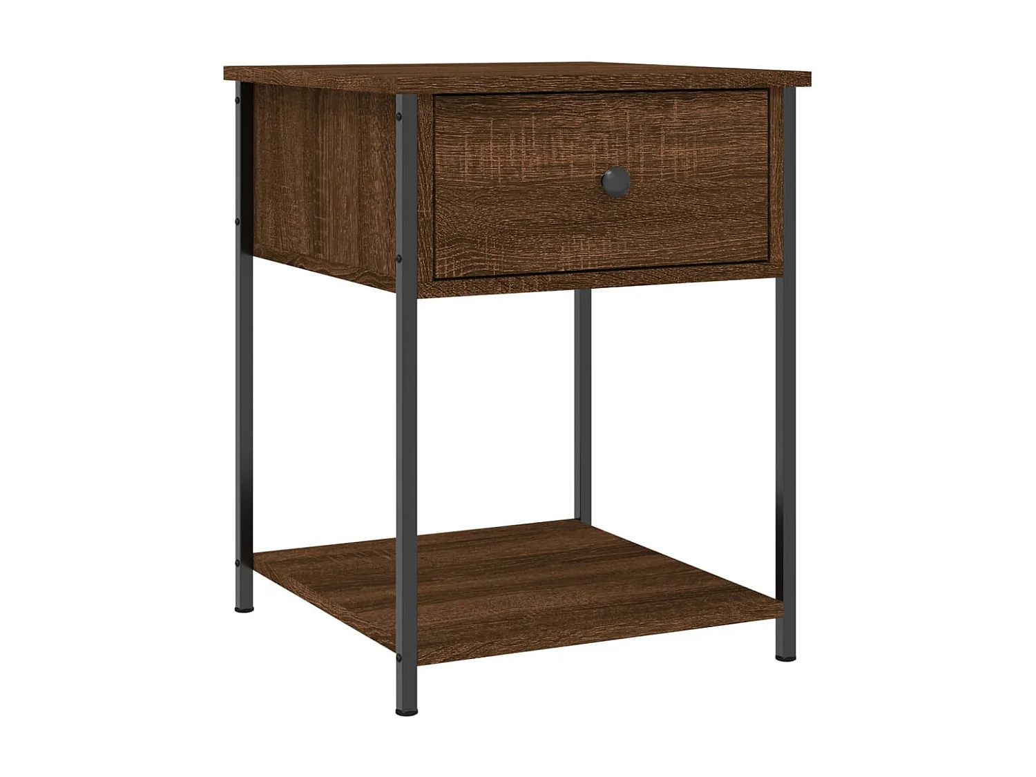 Lote de 2 Mesitas de noche madera ingeniería marrón roble 44x45x58 cm ES20431