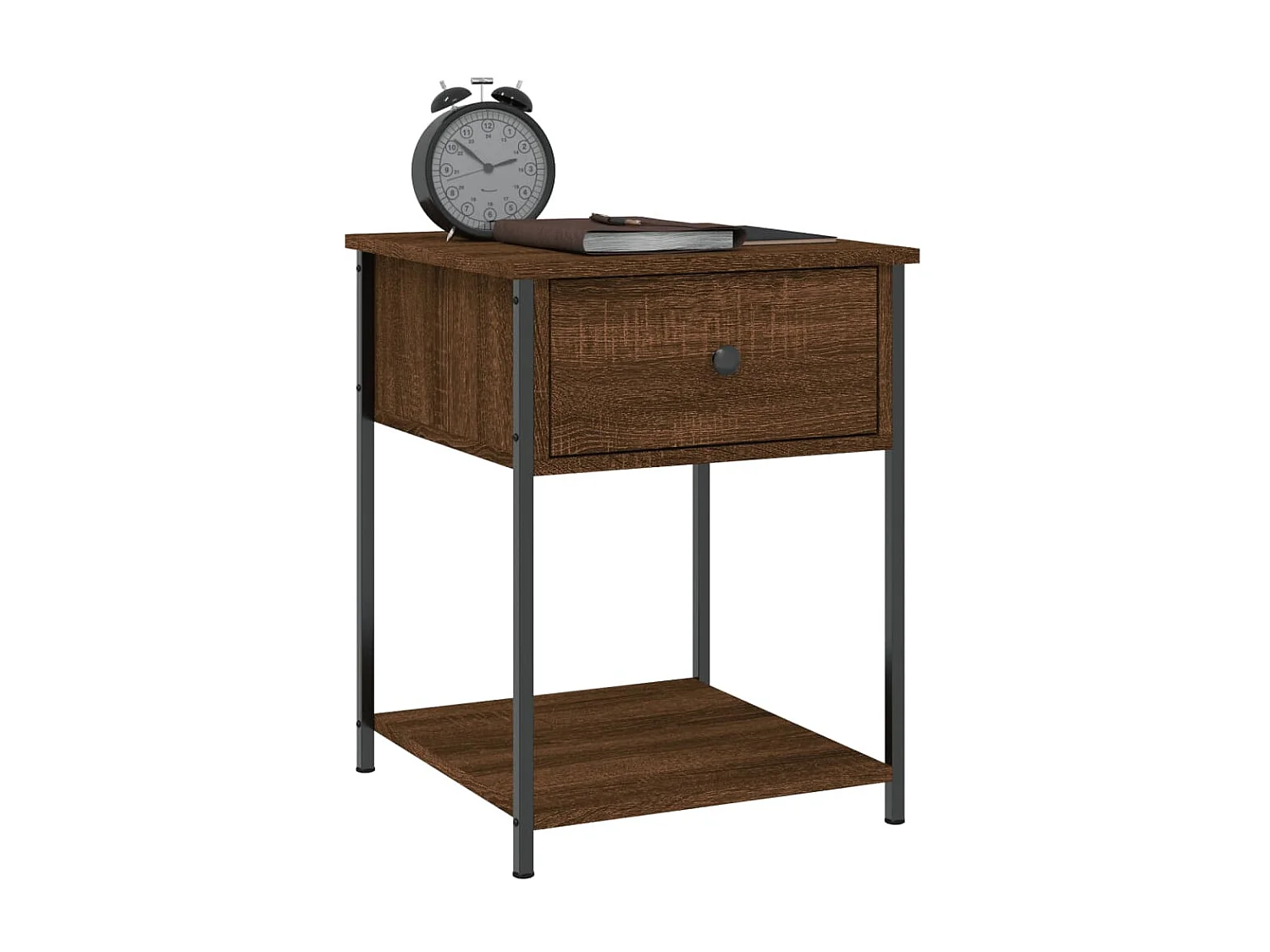 Lote de 2 Mesitas de noche madera ingeniería marrón roble 44x45x58 cm ES20431