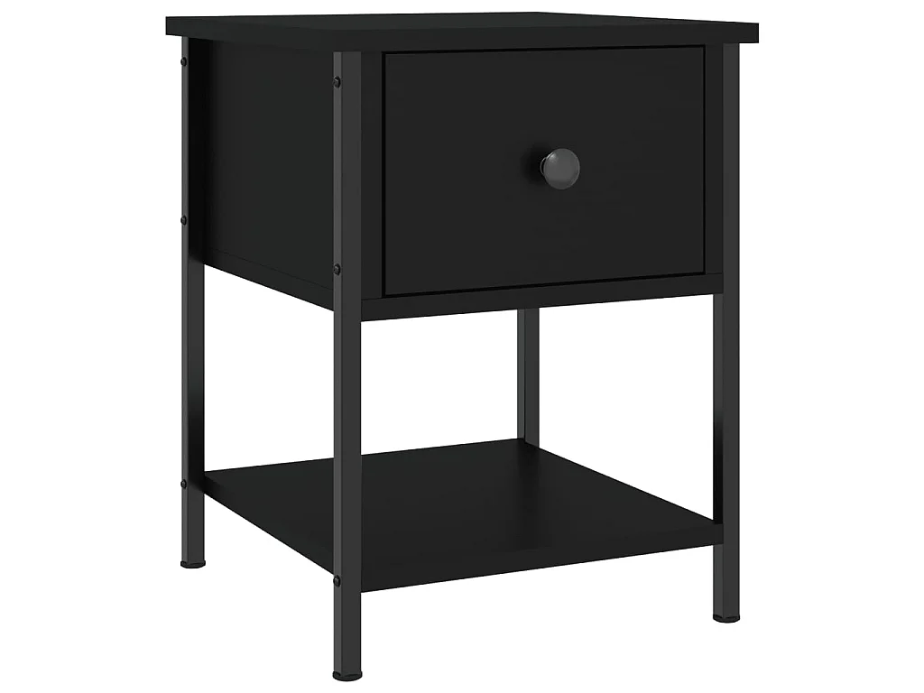 Nachtkastjes 2 st 34x35,5x45 cm bewerkt hout zwart NL44878