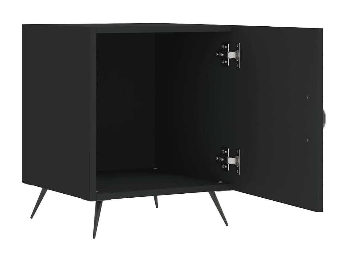 Lote de 2 Mesitas de noche madera de ingeniería negro 40x40x50 cm ES29239