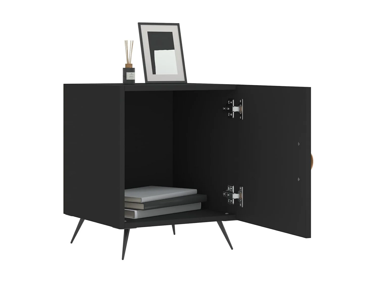 Lot de 2 Tables de chevet noir 40x40x50 cm bois d’ingénierie WVGQ8108