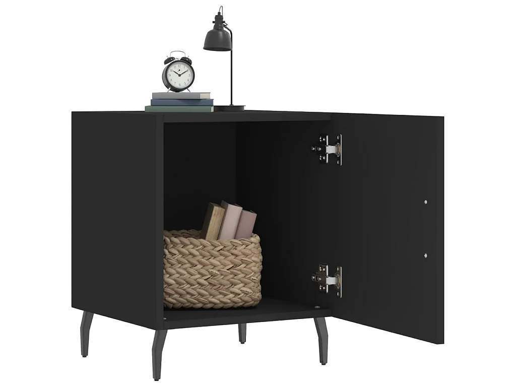 Lot de 2 Tables de chevet noir 40x40x50 cm bois d’ingénierie WVGQ4901