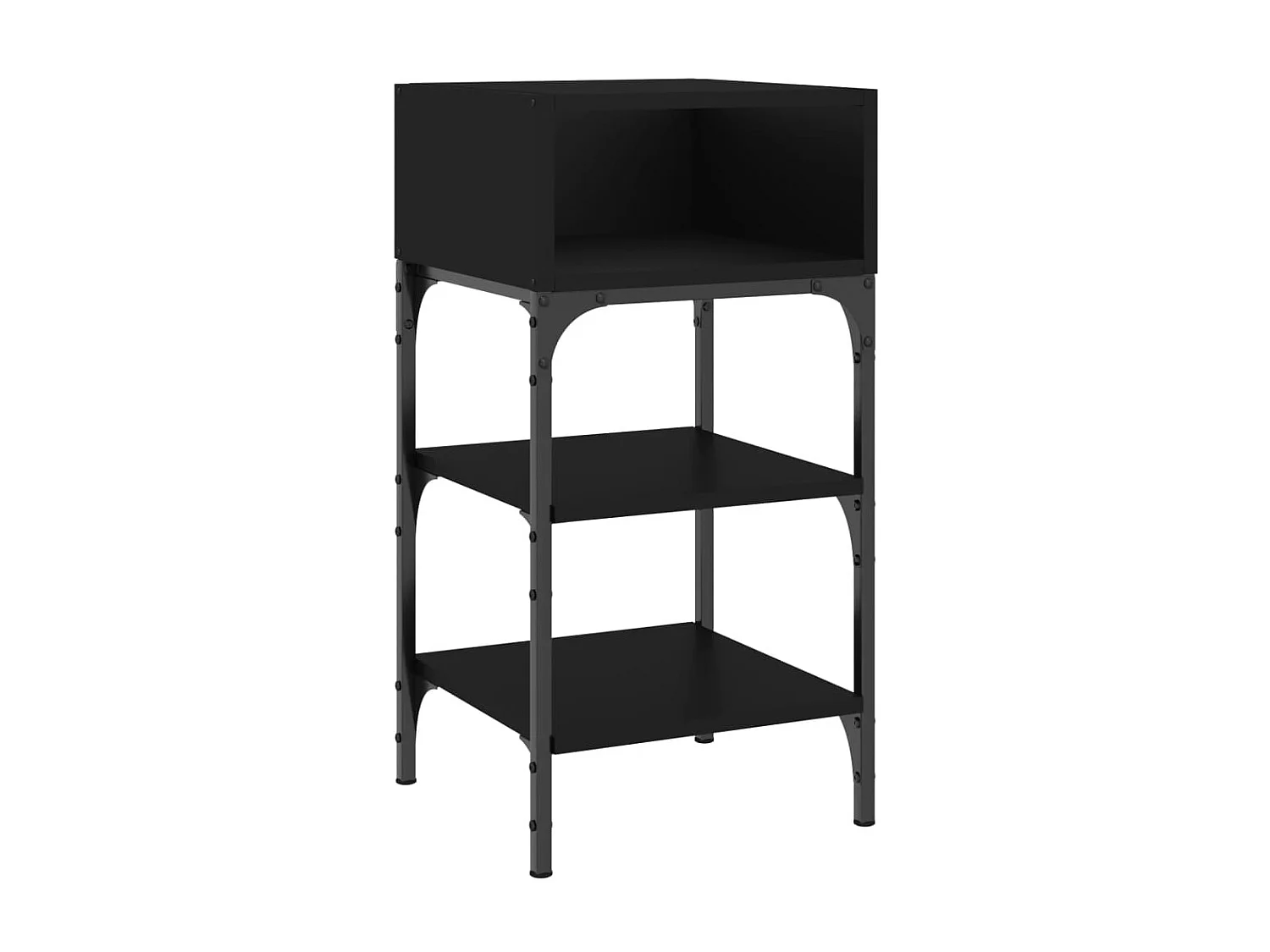 Lot de 2 Tables de chevet noir 35x34,5x70 cm bois d'ingénierie WVGQ7167