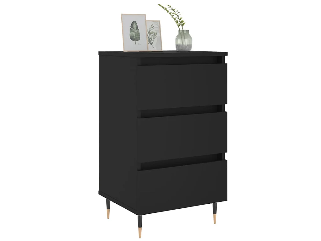 Nachtkastjes 2 st 40x35x69 cm bewerkt hout zwart NL41695