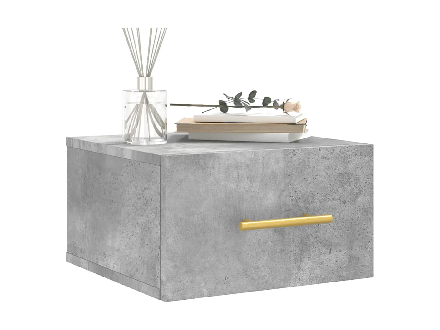 Lot de 2 Tables de chevet murales gris béton 35x35x20 cm WVGQ7384