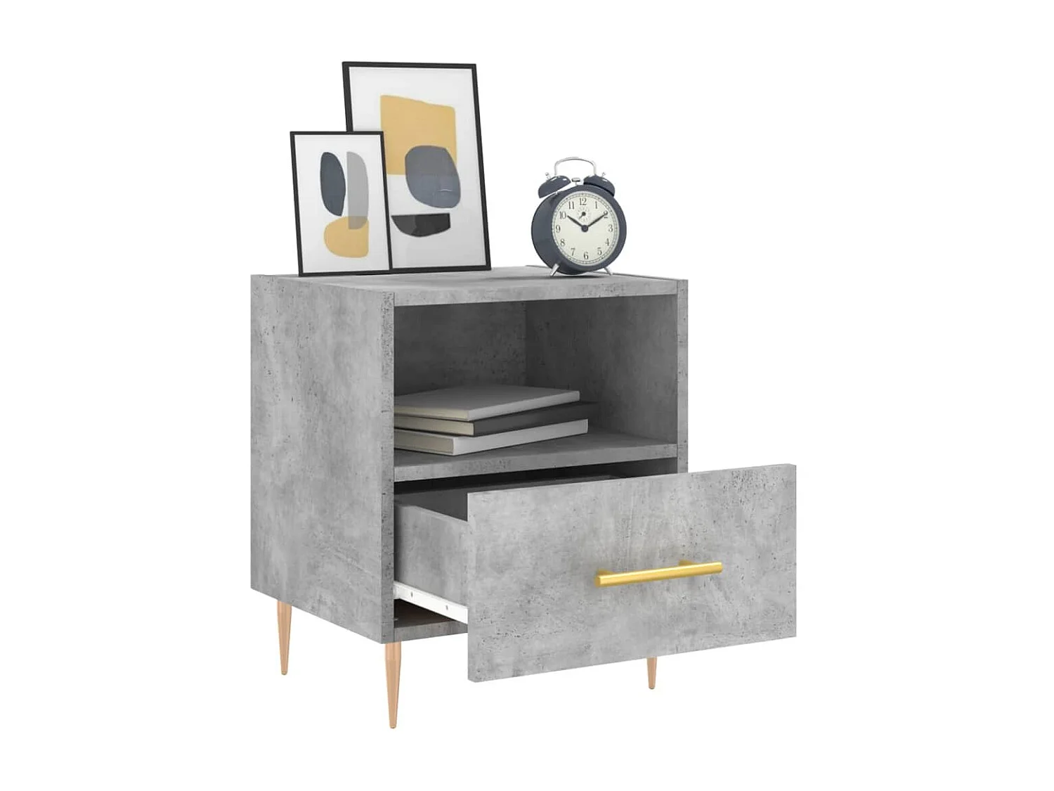 Nachtkastjes 2 st 40x35x47,5 cm bewerkt hout betongrijs NL57069