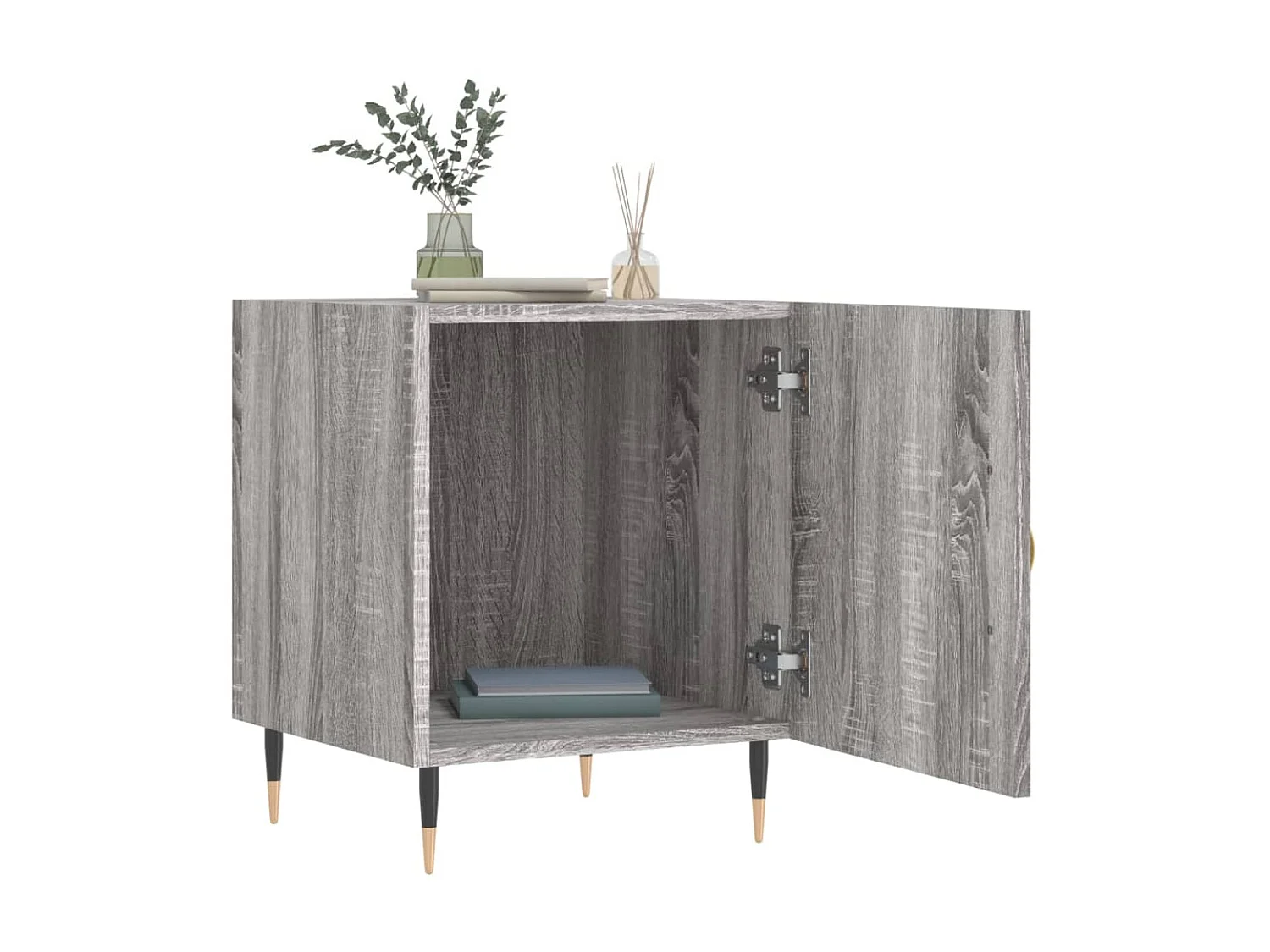 Lot de 2 Tables de chevet sonoma gris 40x40x50cm bois d'ingénierie WVGQ5540