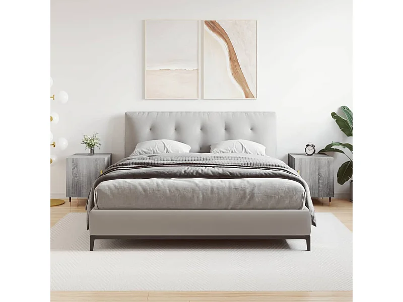 Lot de 2 Tables de chevet sonoma gris 40x40x50cm bois d'ingénierie WVGQ5540