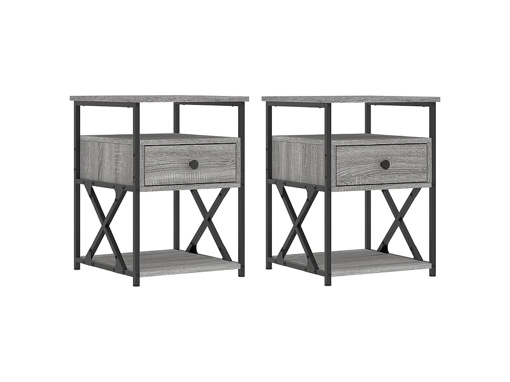 Mesas de cabeceira 2 pcs derivados madeira sonoma cinza PT53512