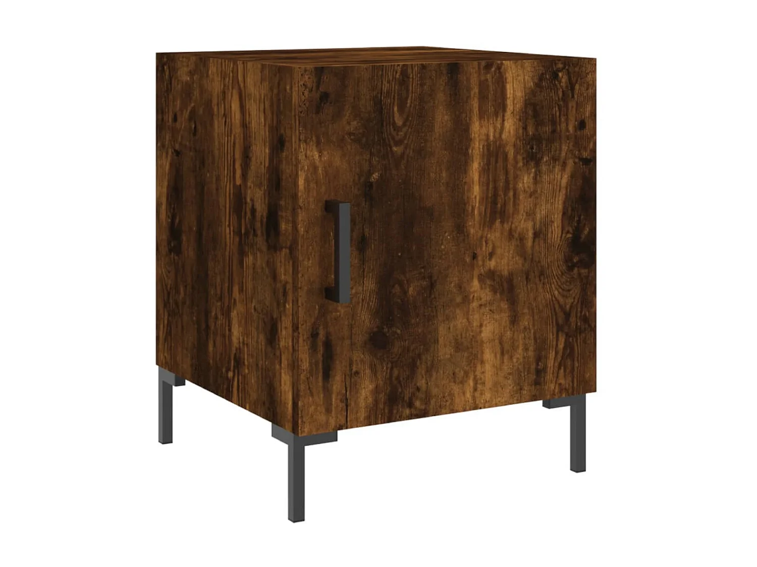 Lote de 2 Mesitas de noche madera ingeniería roble ahumado 40x40x50 cm ES45036