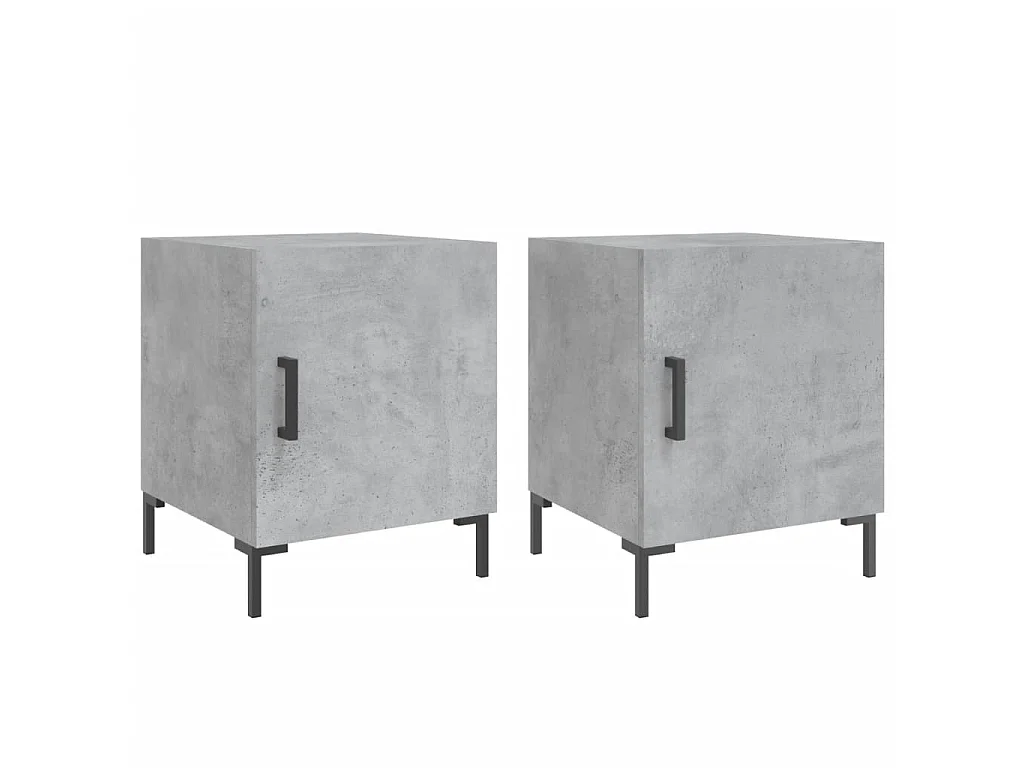 Mesa cabeceira 2pcs 40x40x50 cm derivados madeira cinza cimento PT82931