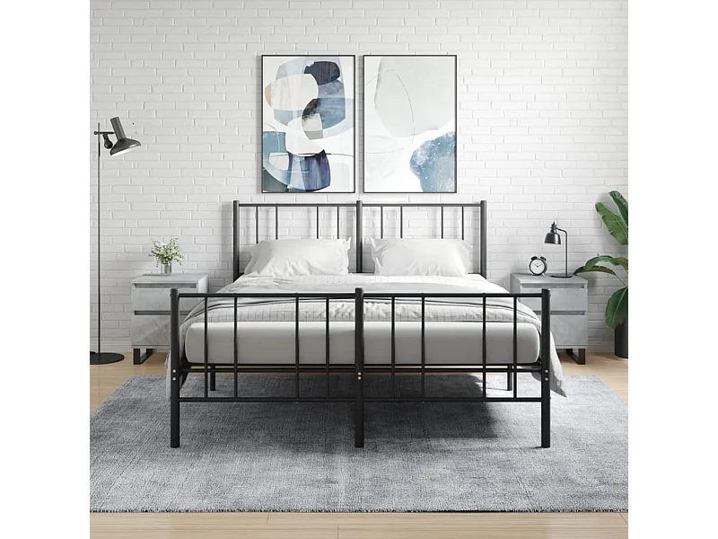 Lot de 2 Tables de chevet gris béton 40x35x50 cm bois d’ingénierie WVGQ6373