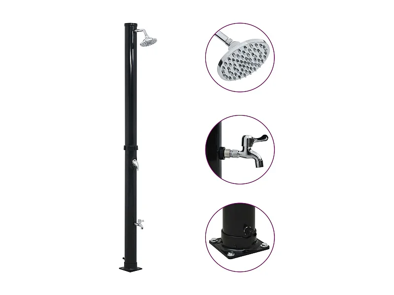 Douche solaire Noir 220 cm 20 L WVGQ6164