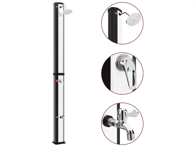 Ducha solar exterior con rociador y grifo 35 L ES696110