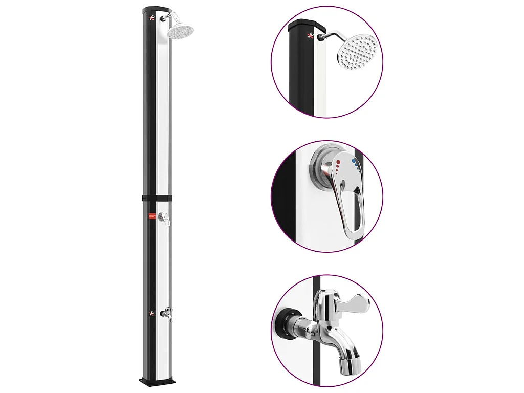 Douche solaire d'extérieur avec pomme de douche et robinet 35 L WVGQ5311