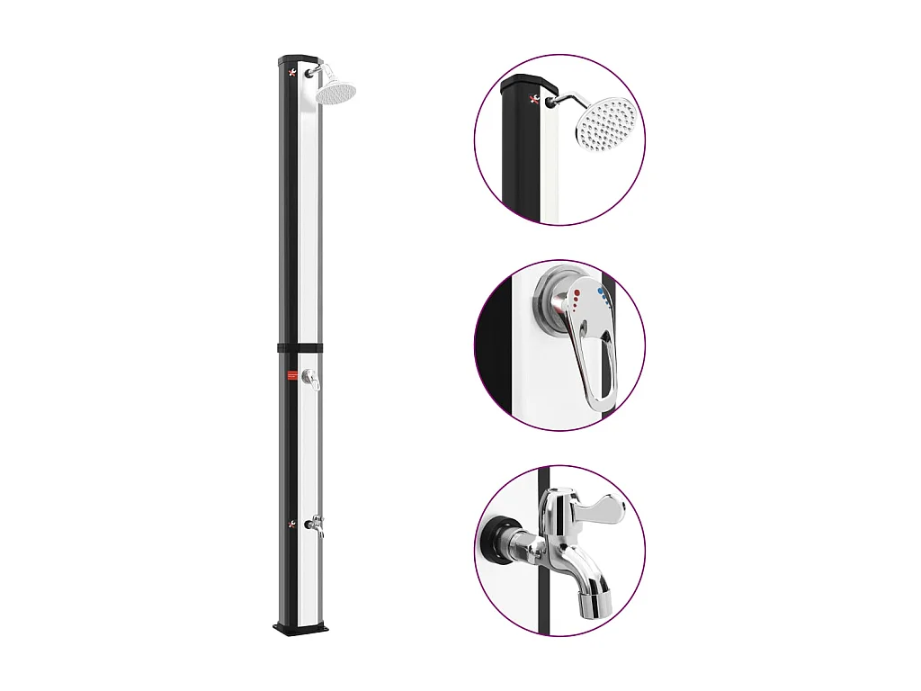 Douche solaire d'extérieur avec pomme de douche et robinet 35 L WVGQ5311